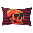 thumbnail image 1 of Kdxio Cotton Pillow Cases 14"x20" Pillowcases,Soft and Breathable Bedroom Pillow Cases-Skull And Flag Usa-No Pillow Core, 1 of 5