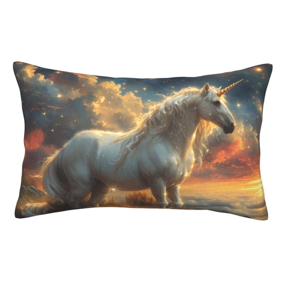 Kdxio Cotton Pillow Cases 14"x20" Pillowcases,Soft and Breathable Bedroom Pillow Cases-Starry Sky White Horse-No Pillow Core