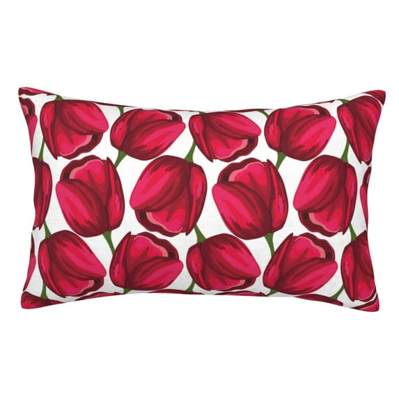 Kdxio Cotton Pillow Cases 14"x20" Pillowcases,Soft and Breathable Bedroom Pillow Cases-Tulips Flowers