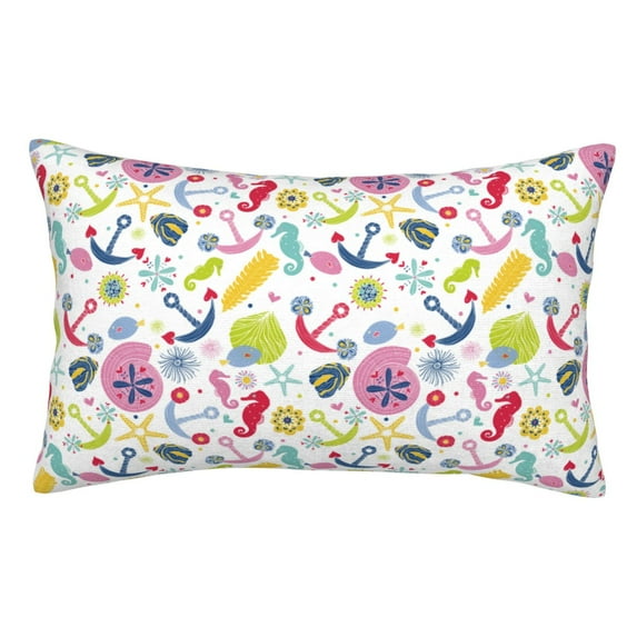 Kdxio Cotton Pillow Cases 14"x20" Pillowcases,Soft and Breathable Bedroom Pillow Cases-Undersea Seahorse