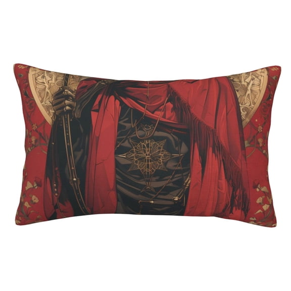 Kdxio Cotton Pillow Cases 14"x20" Pillowcases,Soft and Breathable Bedroom Pillow Cases-Vintage Rose Scepter Skull-No Pillow Core