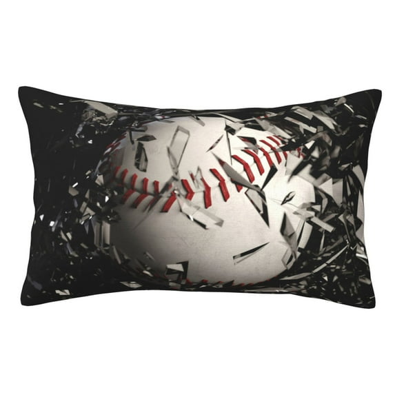 Kdxio Cotton Pillow Cases 16"x24" Pillowcases,Soft and Breathable Bedroom Pillow Cases-Baseball Breaking Glass-No Pillow Core