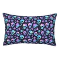 thumbnail image 1 of Kdxio Cotton Pillow Cases 16"x24" Pillowcases,Soft and Breathable Bedroom Pillow Cases-Blue Skull Flower-No Pillow Core, 1 of 5