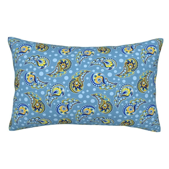 Kdxio Cotton Pillow Cases 16"x24" Pillowcases,Soft and Breathable Bedroom Pillow Cases-Blue paisley pattern-No Pillow Core