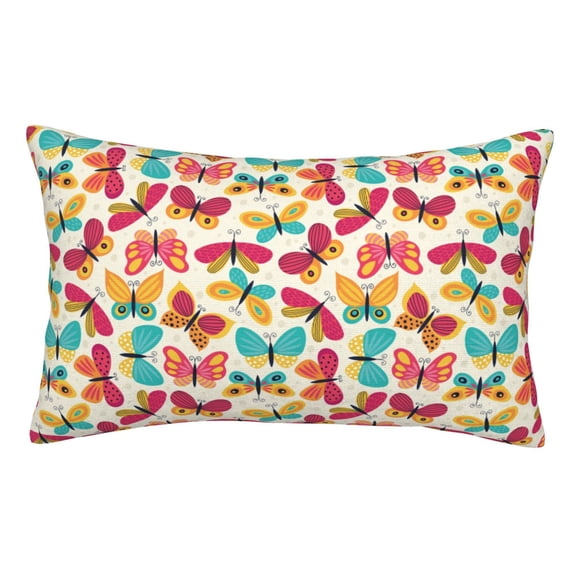 Kdxio Cotton Pillow Cases 16"x24" Pillowcases,Soft and Breathable Bedroom Pillow Cases-Colorful Butterflies