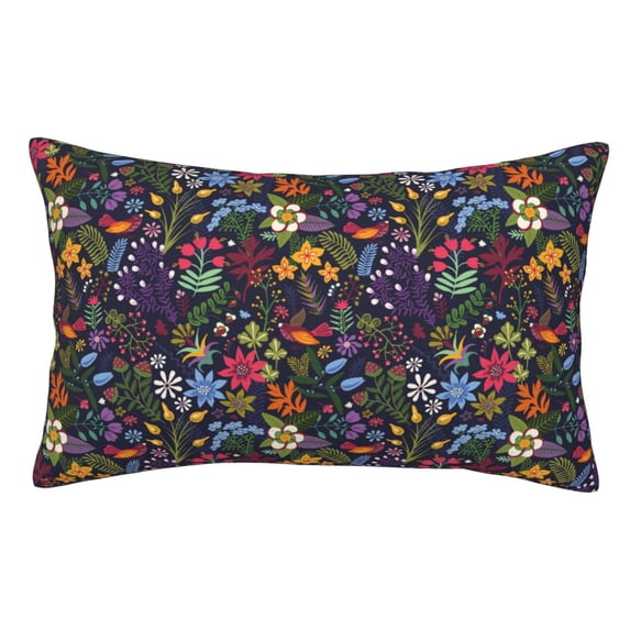 Kdxio Cotton Pillow Cases 16"x24" Pillowcases,Soft and Breathable Bedroom Pillow Cases-Flowers And Birds