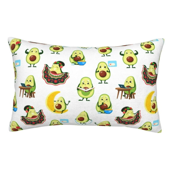 Kdxio Cotton Pillow Cases 16"x24" Pillowcases,Soft and Breathable Bedroom Pillow Cases-Funny Avocado In Mexican Clothes-No Pillow Core