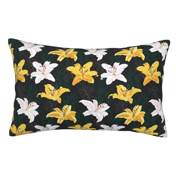 Kdxio Cotton Pillow Cases 16"x24" Pillowcases,Soft and Breathable Bedroom Pillow Cases-Lilies Flowers