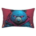 thumbnail image 1 of Kdxio Cotton Pillow Cases 16"x24" Pillowcases,Soft and Breathable Bedroom Pillow Cases-Neon Cyberpunk Blue Bear-No Pillow Core, 1 of 5