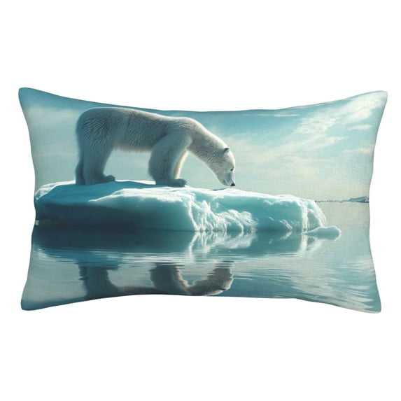 Kdxio Cotton Pillow Cases 16"x24" Pillowcases,Soft and Breathable Bedroom Pillow Cases-Polar Bear On Iceberg-No Pillow Core