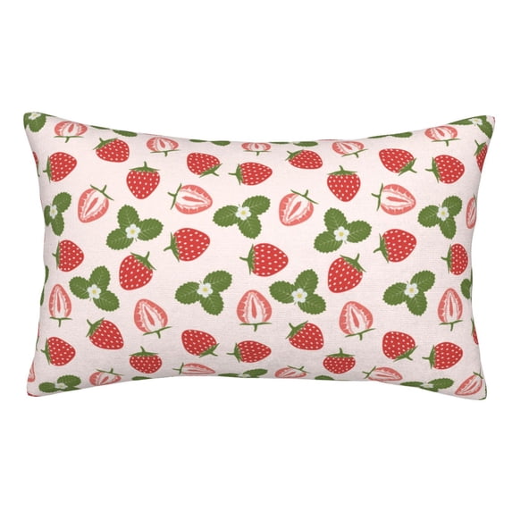 Kdxio Cotton Pillow Cases 16"x24" Pillowcases,Soft and Breathable Bedroom Pillow Cases-Strawberries And Leaf