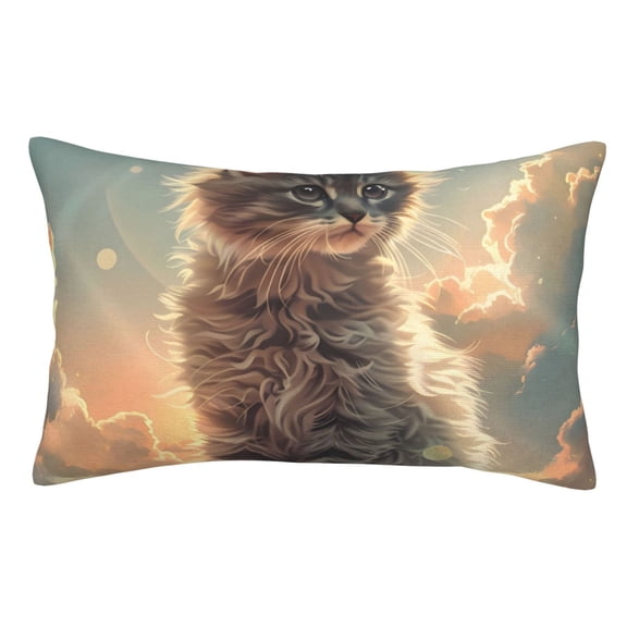 Kdxio Cotton Pillow Cases 16"x24" Pillowcases,Soft and Breathable Bedroom Pillow Cases-Sunshine Cloud Kitten-No Pillow Core