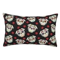 thumbnail image 1 of Kdxio Cotton Pillow Cases 16"x24" Pillowcases,Soft and Breathable Bedroom Pillow Cases-colorful Skull dog flower-No Pillow Core, 1 of 5