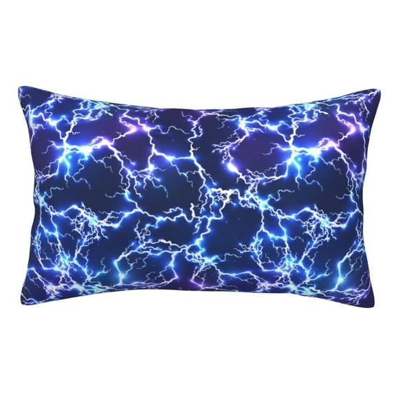 Kdxio Cotton Pillow Cases 20"x30" Pillowcases,Soft and Breathable Bedroom Pillow Cases-Blue Lightning1-No Pillow Core