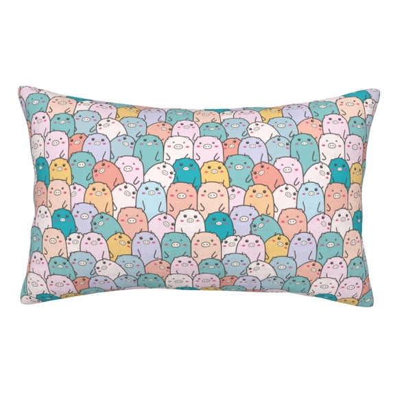 Kdxio Cotton Pillow Cases 20"x30" Pillowcases,Soft and Breathable Bedroom Pillow Cases-Colorful Cute Pig
