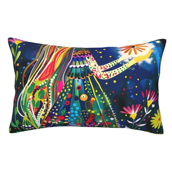 Kdxio Cotton Pillow Cases 20"x30" Pillowcases,Soft and Breathable Bedroom Pillow Cases-Colorful Floral Forest Fairy-No Pillow Core