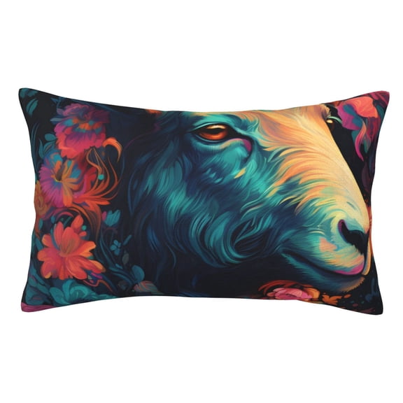 Kdxio Cotton Pillow Cases 20"x30" Pillowcases,Soft and Breathable Bedroom Pillow Cases-Colorful Flower Goat-No Pillow Core