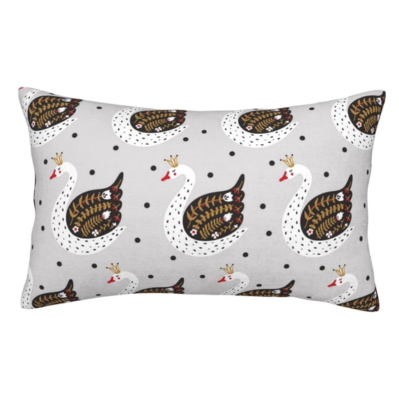 Kdxio Cotton Pillow Cases 20"x30" Pillowcases,Soft and Breathable Bedroom Pillow Cases-Cute Swan-No Pillow Core