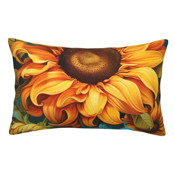 Kdxio Cotton Pillow Cases 20"x30" Pillowcases,Soft and Breathable Bedroom Pillow Cases-Deep Yellow Colorful Sunflower-No Pillow Core