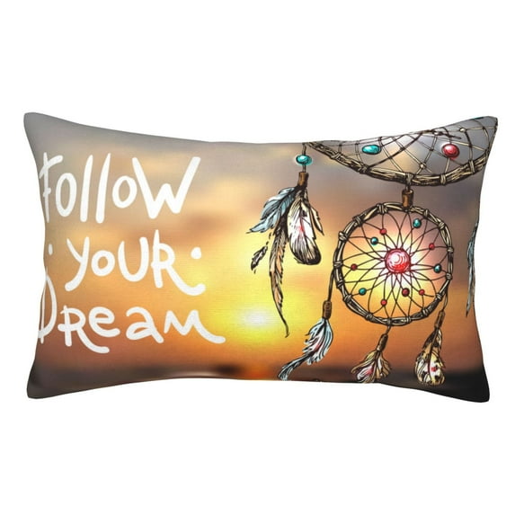 Kdxio Cotton Pillow Cases 20"x30" Pillowcases,Soft and Breathable Bedroom Pillow Cases-Follow Your Dream Dreamcatcher-No Pillow Core