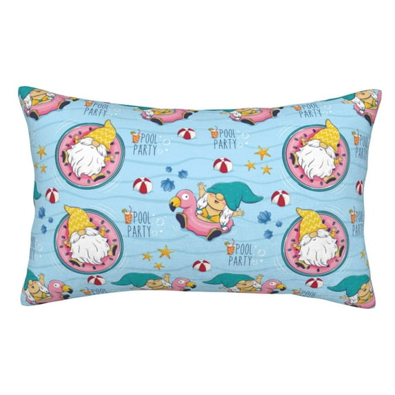 Kdxio Cotton Pillow Cases 20"x30" Pillowcases,Soft and Breathable Bedroom Pillow Cases-Gnome Pool Party-No Pillow Core