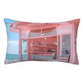 thumbnail image 1 of Kdxio Cotton Pillow Cases 20"x30" Pillowcases,Soft and Breathable Bedroom Pillow Cases-Pastel Pink Beach Cafe-No Pillow Core, 1 of 5