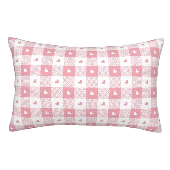 Kdxio Cotton Pillow Cases 20"x30" Pillowcases,Soft and Breathable Bedroom Pillow Cases-Plaid Heart