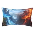 thumbnail image 1 of Kdxio Cotton Pillow Cases 20"x30" Pillowcases,Soft and Breathable Bedroom Pillow Cases-Red And Blue Fire Mountains-No Pillow Core, 1 of 5