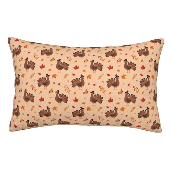 Kdxio Cotton Pillow Cases 20"x30" Pillowcases,Soft and Breathable Bedroom Pillow Cases-Turkey And Autumn Leaves-No Pillow Core