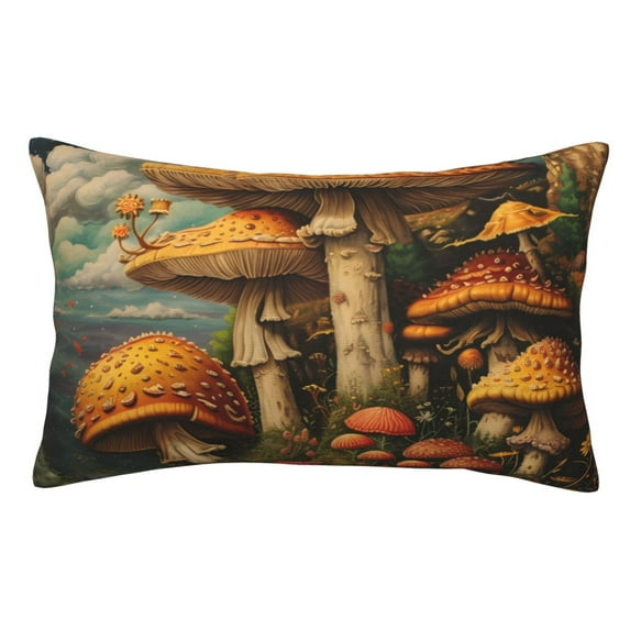 Kdxio Cotton Pillow Cases 20"x30" Pillowcases,Soft and Breathable Bedroom Pillow Cases-Vintage Cloud Mushroom-No Pillow Core