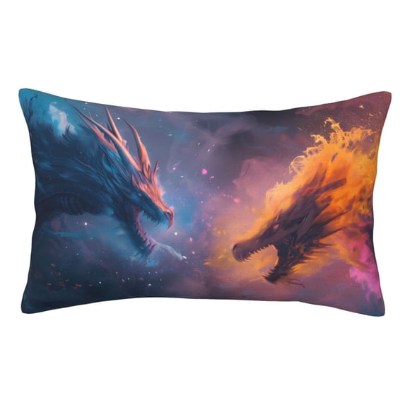 Kdxio Cotton Pillow Cases 20"x30" Pillowcases,Soft and Breathable Bedroom Pillow Cases-Watercolor Sky Dragon-No Pillow Core