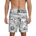 Kdxio Country Farm Scene Print Mens Sleep Shorts Bottoms Soft Comfy