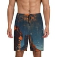 Kdxio Cowboy Boots Under Starry Sky Print Mens Sleep Shorts Bottoms