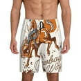 Kdxio Cowboy Riding Horse Print Mens Sleep Shorts Bottoms Soft Comfy