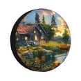 thumbnail image 1 of Kdxio Cozy Cottage Lakeside Sunset for Tire Cover Wheel Protectors Tyre Covers Weatherproof Wheel Covers Universal Fit for Trailer Rv SUV Truck Camper Travel Trailers 16 inch, 1 of 5