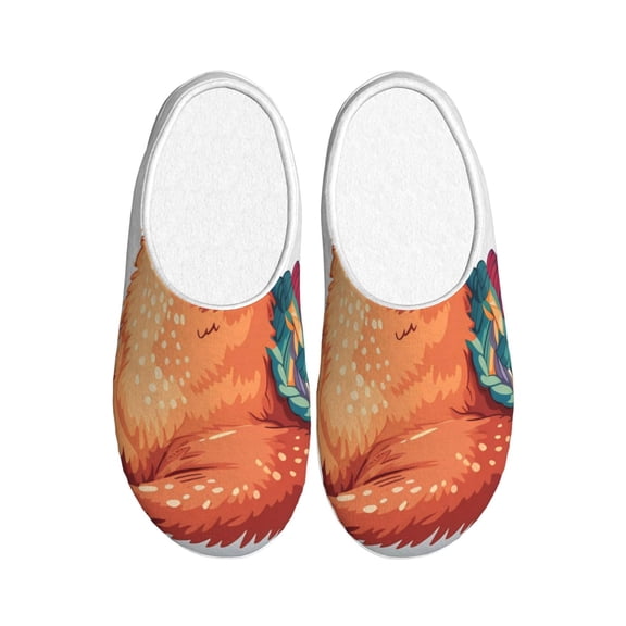 Kdxio Cozy Knitting Llama Women's Men's Slippers Plush Slip-On House Slipper for Winter Indoor Soft Cushion Non-slip Fluffy Slides Slippers-39/40