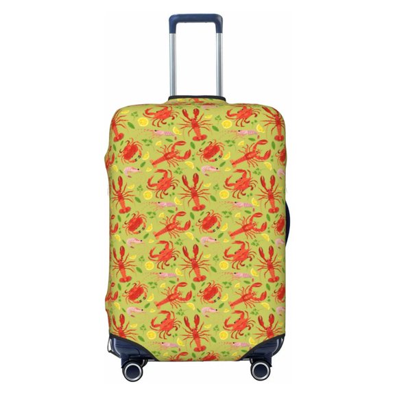 Kdxio Crab Lobster Pattern Luggage Cover for Travel,Elastic and Durable,Fits 18-32 Inch,Anti-Scratch Suitcase Protector-No luggage included