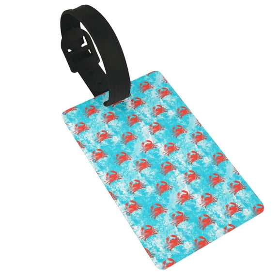 Kdxio Crab Swims In The Ocean Luggage Tags Privacy Cover ID Label Suitcase Tags Identifiers For School Bags,Suitcases