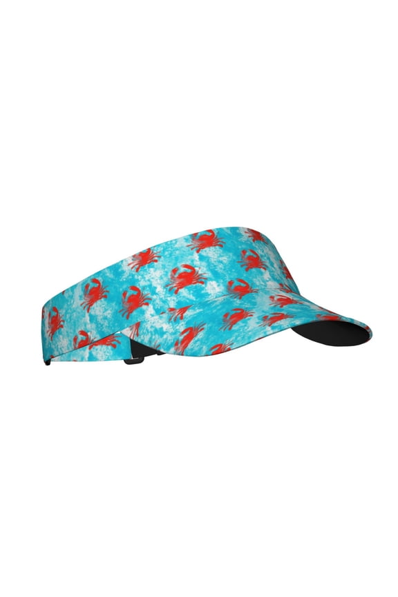 Crab Swims In The Ocean Print Sun Visor Hat Golf Visor Adjustable Velcro Outdoor Sports Cap for Men Women