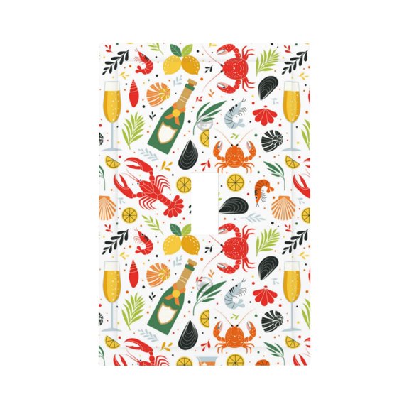 Kdxio Crabs Shrimps Decorator Light Switch or Receptacle Outlet Wall Plate Decorator Wall Plate Child Safe Outlet Cover-Style T