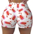 thumbnail image 1 of Kdxio Crayfish And Hearts Print Workout Shorts for Women Seamless Soft Smooth Gym Yoga Scrunch Active Shorts, 1 of 5