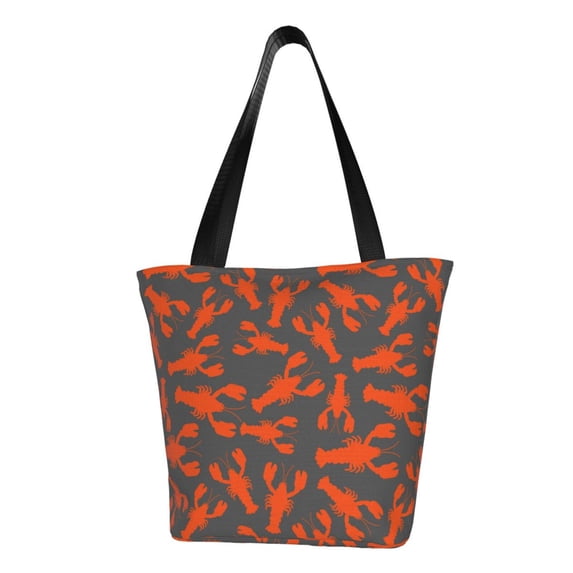 Kdxio Crayfish Women Reusable Grocery Bags Foldable Ripstop,Reusable Shopping Bags for Shopping,Gym,Gift