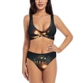 thumbnail image 1 of Kdxio Creative Poker Print Women's 2 Piece High Waisted Wrap Spaghetti Strap Summer Swimsuit Bikini Set-, 1 of 7