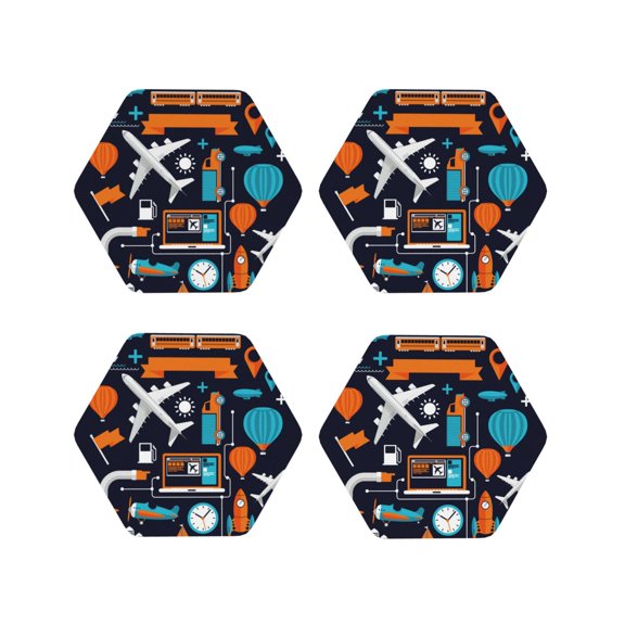 Kdxio Creative Transport Funny Coasters,4 Pcs Leather Coasters,Housewarming Gifts,Protect Furniture From Water Marks Scratch And Damage