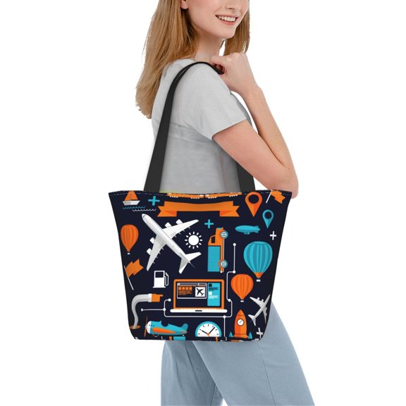 Kdxio Creative Transport Women Reusable Grocery Bags Foldable Ripstop,Reusable Shopping Bags for Shopping,Gym,Gift