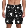 thumbnail image 1 of Kdxio Crescent And Stars Print Men'S Swim Trunks With Compression Liner 7 Inch Inseam Quick Dry Swim Shorts, 1 of 7