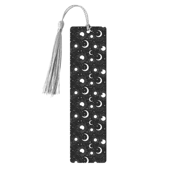 Kdxio Crescent and Stars Print Metal Tassel Bookmarks,Perfect Gift for Art Lovers and Bookworms Metal Bookmarks for Women