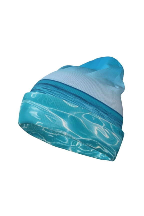 Crystal Clear Ocean Waves Winter Beanie for Men Women Beanie Knit Hat Cuffed Cap Beanie Knit Chunky Snow Cap