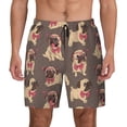 thumbnail image 1 of Kdxio Cut Pug Print Men's Swim Trunks with Compression Liner 7 Inch Inseam Quick Dry Swim Shorts, 1 of 5