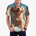 thumbnail image 1 of Kdxio Cute Angel Winged Dog Print Men's Short Sleeve Polo Shirt,Midweight Men's Shirt, 1 of 5